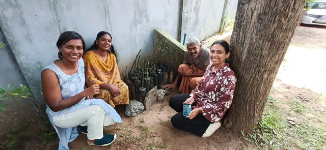 Organisers with mangrove saplings