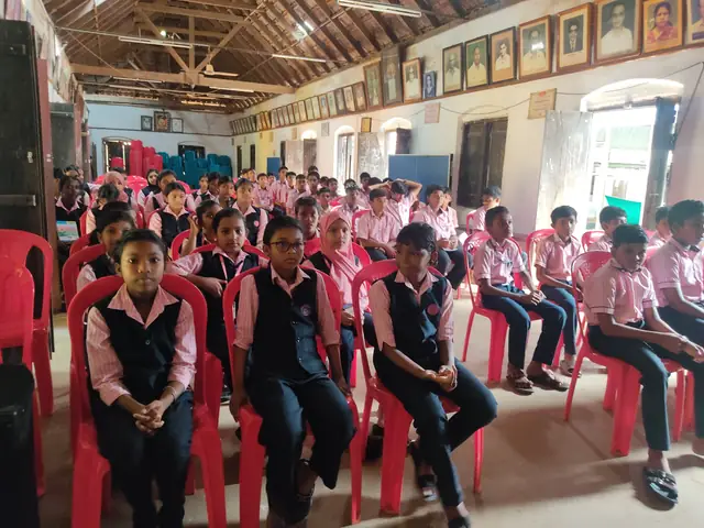 Students listening during the programme